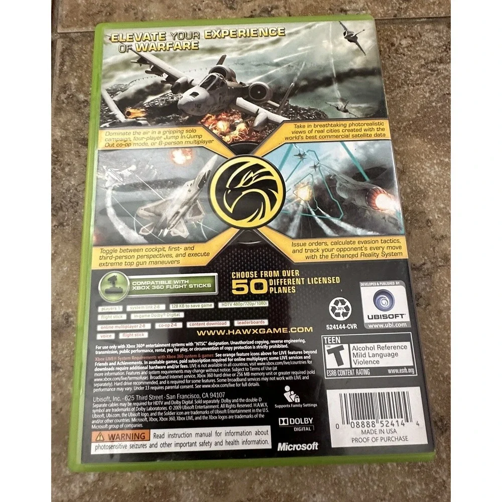 Tom Clancy's HAWX (Microsoft Xbox 360, 2009) Complete